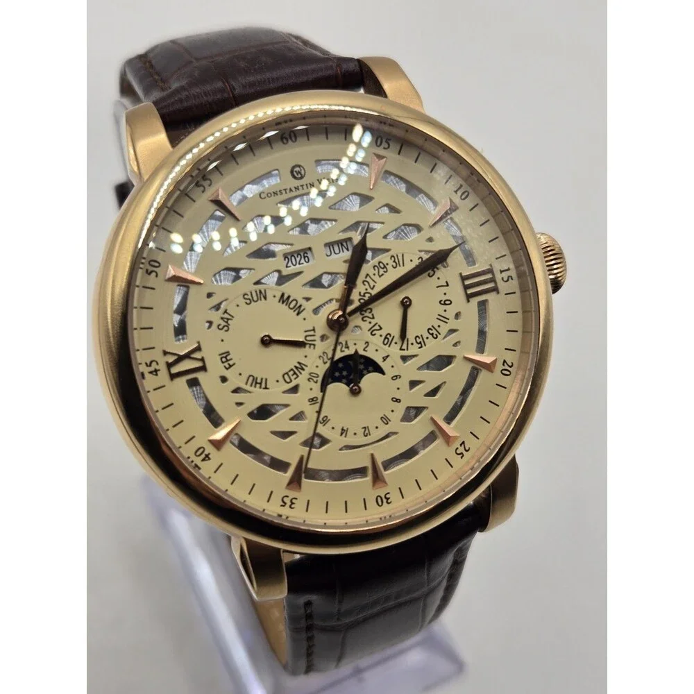 Constantin Weisz Rose Gold Tone Men's Multi-complication Automatic Watch. 46mm.